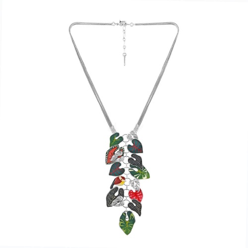 Колье TARATATA, Fabuleuse, с цветной смолой и узорами, TT-W25-01101-10M серебристый